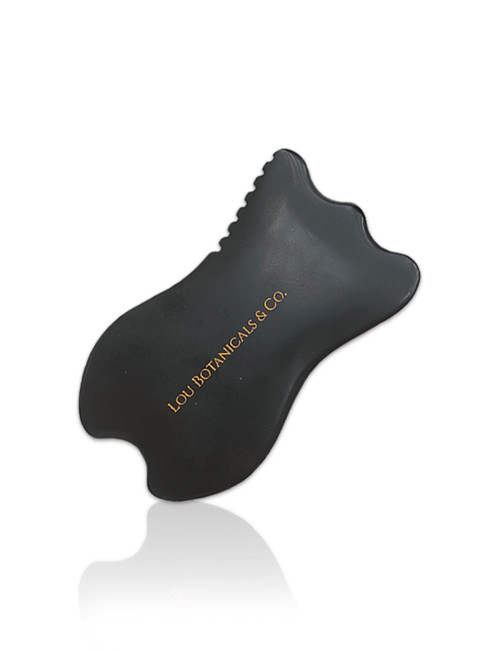 Gua sha tulip cuarzo bian negro para masaje facial