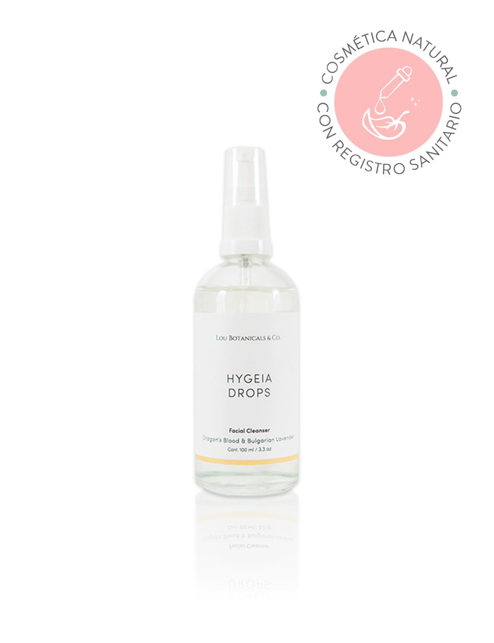 Gel de limpieza facial natural y organico Hygeia Drops jabon liquido para piel delicada