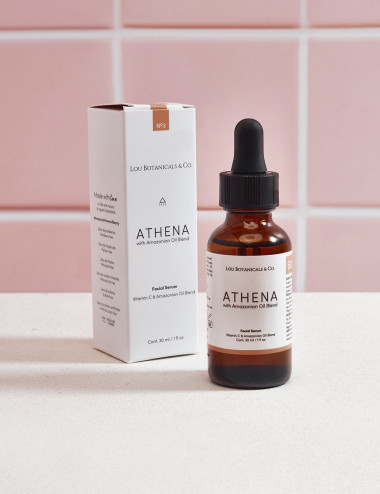Serum facial antioxidante de vitamina C Athena con sacha inchi aguaje y moringa