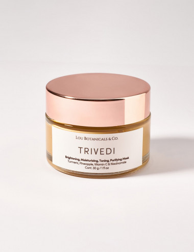 Mascarilla facial exfoliante Trivedi con vitamina c pina niacinamida lista para aplicar para piel sensible o seca