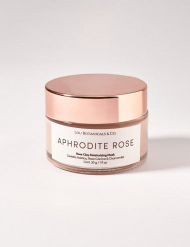 Mascarilla facial exfoliante Aphrodite Rose con arcilla rosada centella asiatica lista para aplicar para piel sensible o seca