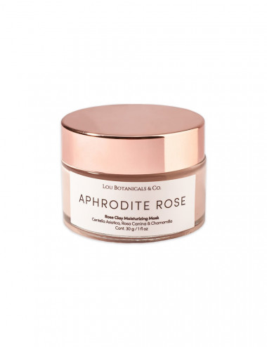 Mascarilla facial exfoliante Aphrodite Rose con arcilla rosada centella asiatica lista para aplicar para piel sensible o seca