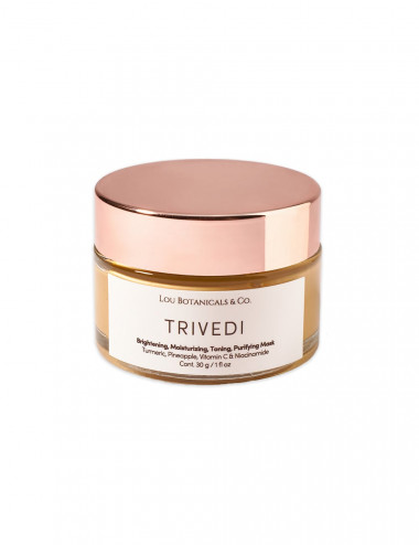 Mascarilla facial exfoliante Trivedi con vitamina c pina niacinamida lista para aplicar para piel sensible o seca