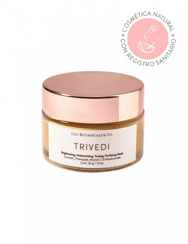 Mascarilla facial exfoliante Trivedi con vitamina c pina niacinamida lista para aplicar para piel sensible o seca