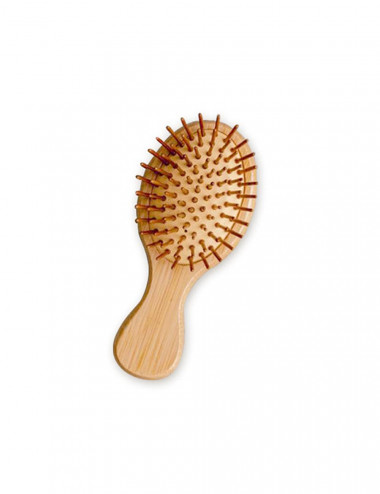 Cepillo de bambu ecologico para cabello suave fuerte y sin enredos travel size