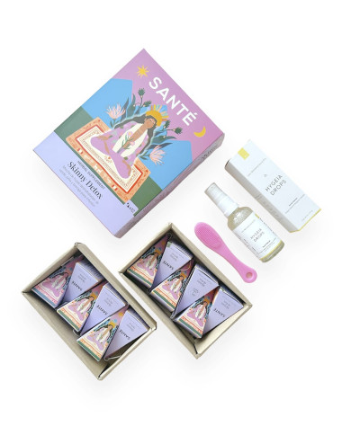 Pack con gel limpiador jabon liquido natural y organico Hygeia Drops Fingercito dedo exfoliante y te infusion sante Skinny Detox