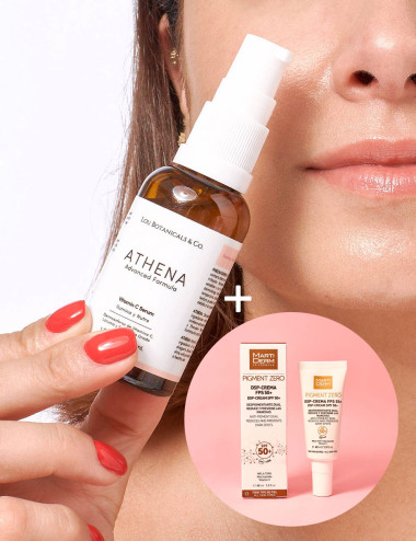 PACK BÁSICO ANTIMANCHAS: ATHENA VITAMINA C 30ML + MARTIDERM PROTECTOR SOLAR DSP-Crema FPS 50+ despigmentante
