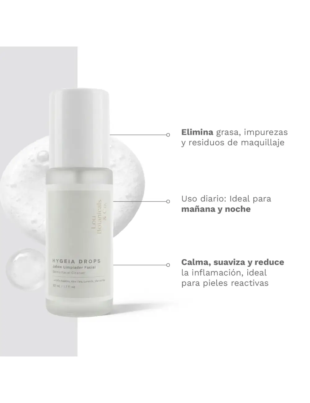 HYGEIA DROPS: Jabón limpiador facial 50 mL